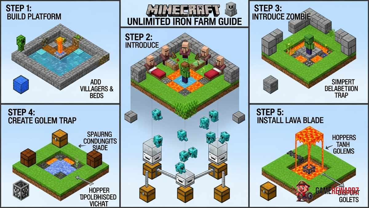 Minecraft Unlimited Iron Farm Guide